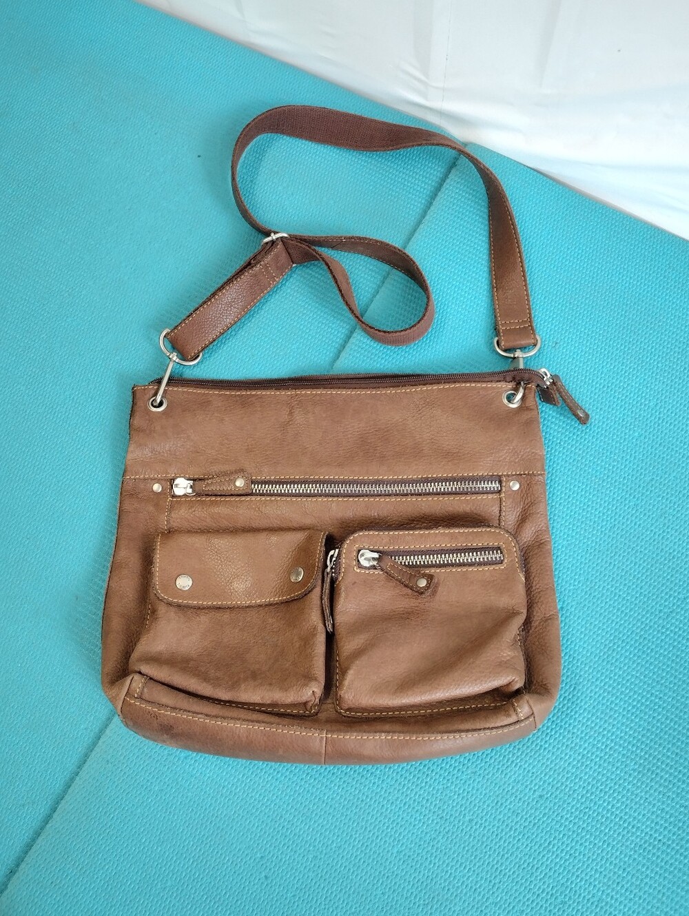 Fossil Long Live Vintage 1954 Leather Crossbody Bag Brown - Large